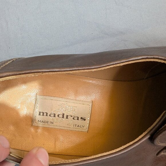 Madras Made in Italy Brown Leather Tassel Loafers Men Size 11 - Picture 7 of 13